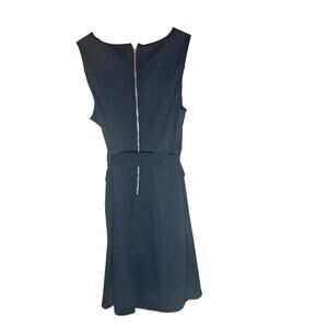 Merona Women's LBD Black  Silver Back Zipper Belted Dress 12